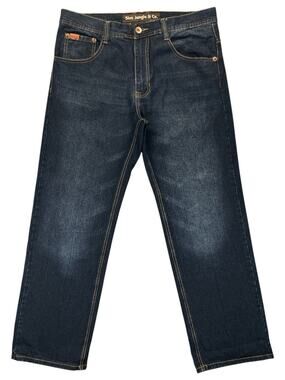 5ive Jungle & Co Jeans Men’s 36 Dark Wash Baggy Y2K Streetwear Embroidered